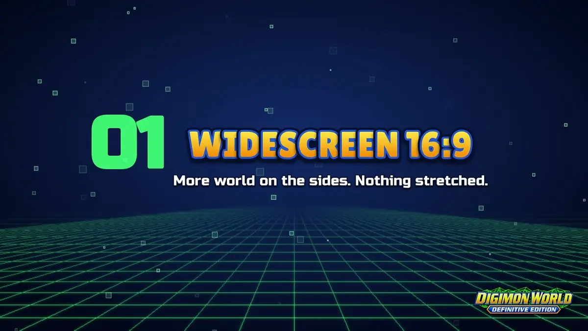Feature card 01 Widescreen 16:9 with the caption more world on the sides nothing stretched